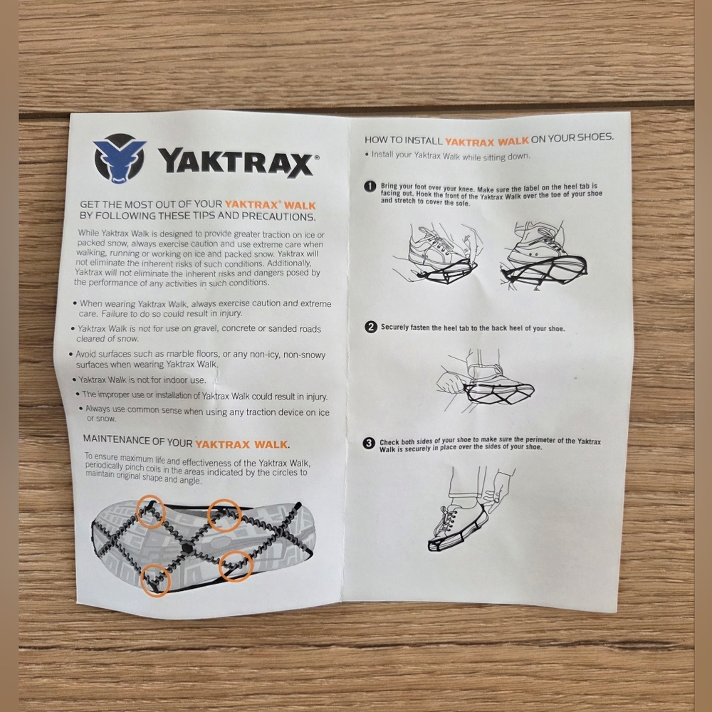 New! Yaktrax Walk Winter Ice Traction Device / Aid Slip-on Your Shoes - Picture 5 of 6